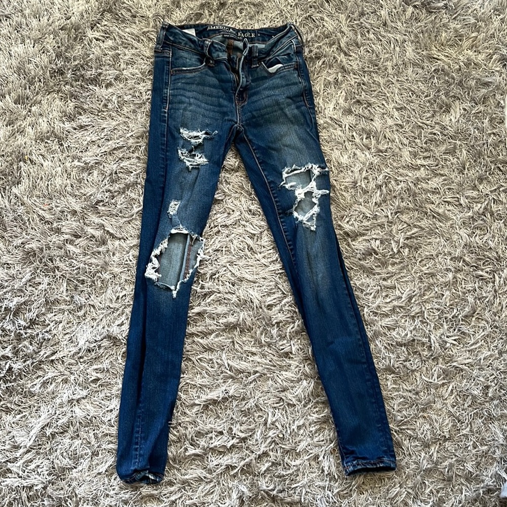 American Eagle Jeggings, Medium wash, Size 0